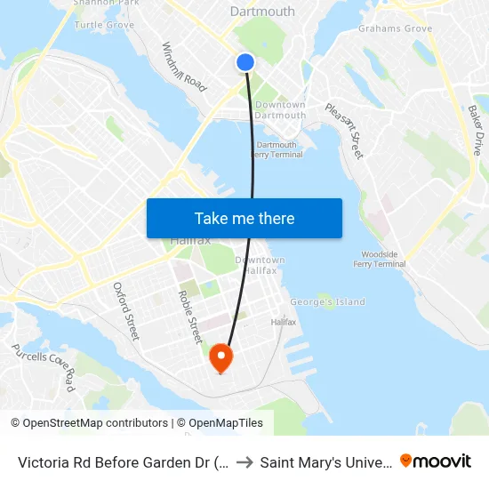 Victoria Rd Before Garden Dr (7197) to Saint Mary's University map