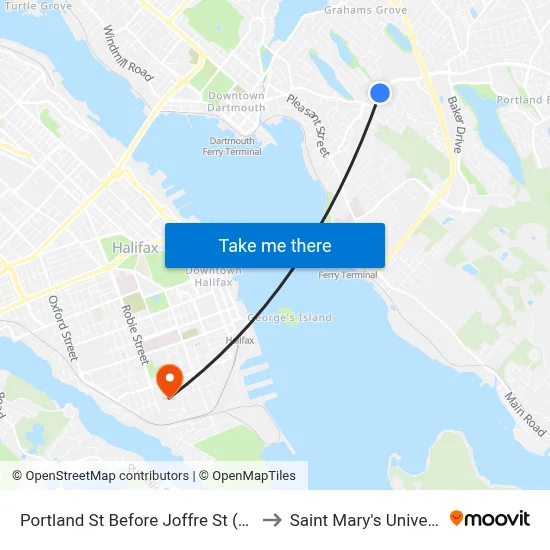 Portland St Before Joffre St (8028) to Saint Mary's University map