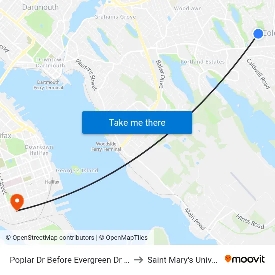 Poplar Dr Before Evergreen Dr (8027) to Saint Mary's University map