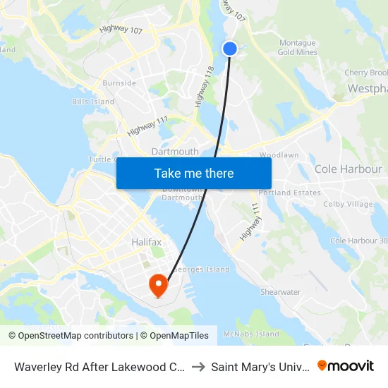 Waverley Rd After Lakewood Ct (8444) to Saint Mary's University map