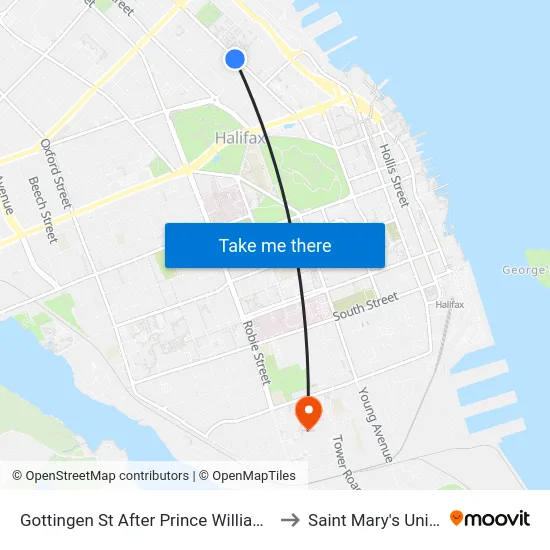 Gottingen St After Prince William St (6775) to Saint Mary's University map