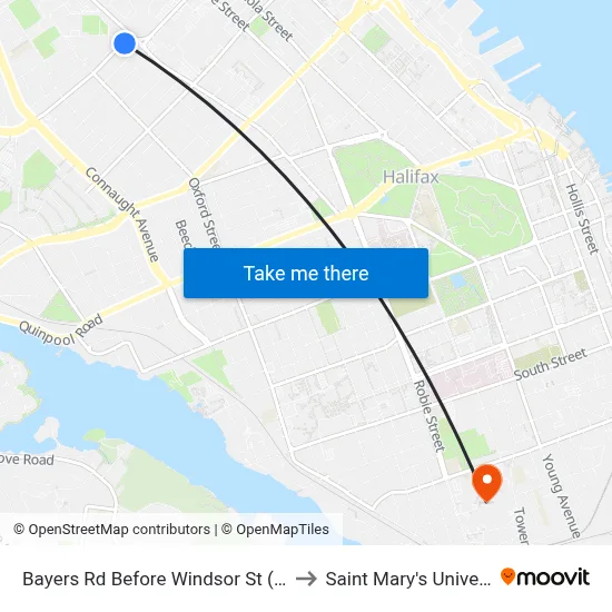 Bayers Rd Before Windsor St (6191) to Saint Mary's University map