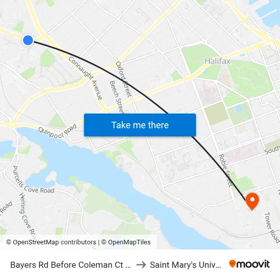 Bayers Rd Before Coleman Ct (6193) to Saint Mary's University map