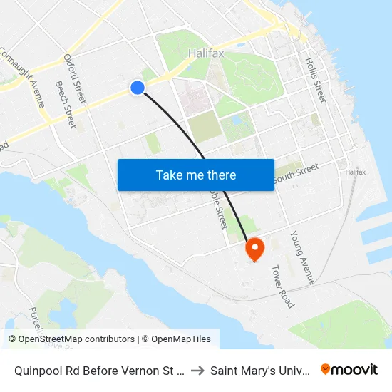 Quinpool Rd Before Vernon St (8149) to Saint Mary's University map
