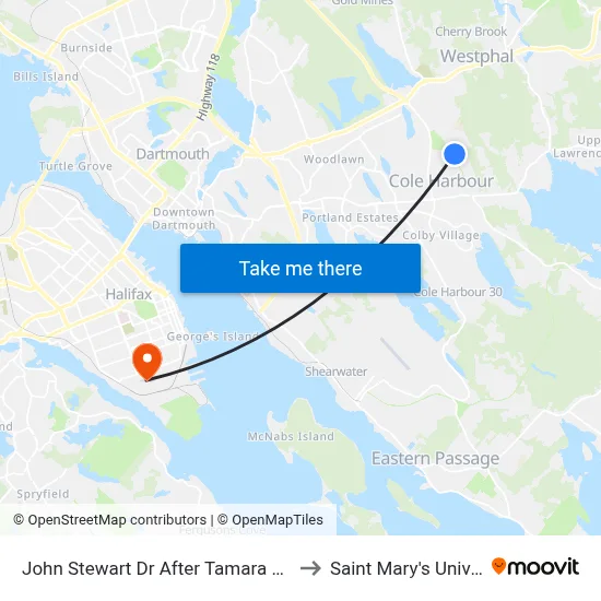 John Stewart Dr After Tamara Dr (6992) to Saint Mary's University map