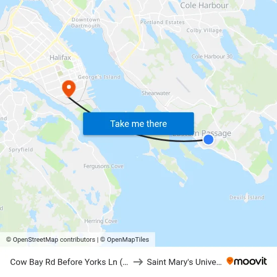 Cow Bay Rd Before Yorks Ln (6513) to Saint Mary's University map