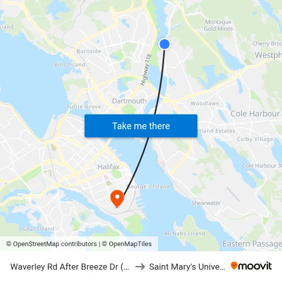 Waverley Rd After Breeze Dr (8452) to Saint Mary's University map