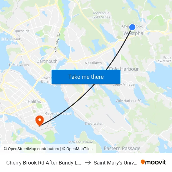 Cherry Brook Rd After Bundy Ln (6420) to Saint Mary's University map