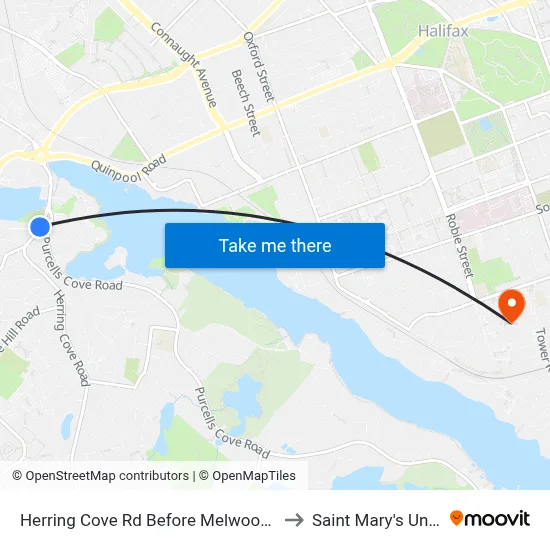 Herring Cove Rd Before Melwood Ave (6901) to Saint Mary's University map