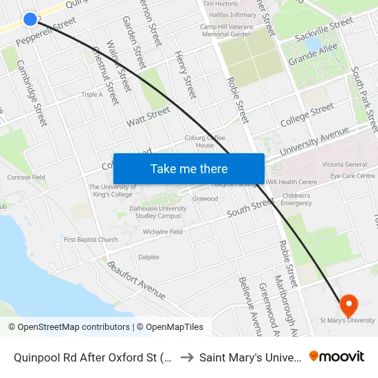 Quinpool Rd After Oxford St (8136) to Saint Mary's University map