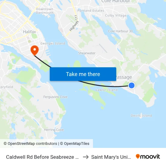 Caldwell Rd Before Seabreeze Dr (6340) to Saint Mary's University map