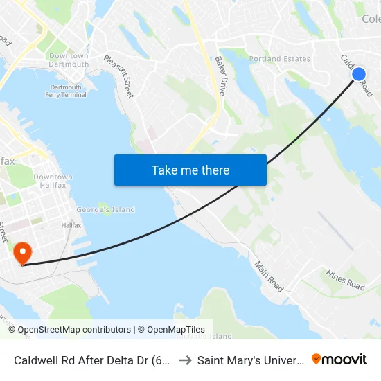 Caldwell Rd After Delta Dr (6349) to Saint Mary's University map