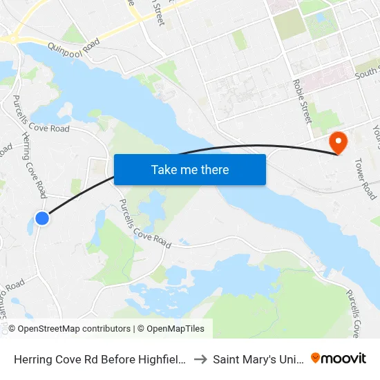 Herring Cove Rd Before Highfield St (6891) to Saint Mary's University map