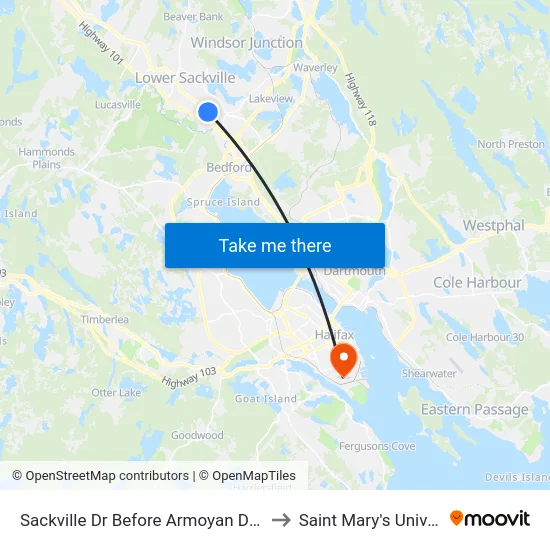 Sackville Dr Before Armoyan Dr (7313) to Saint Mary's University map