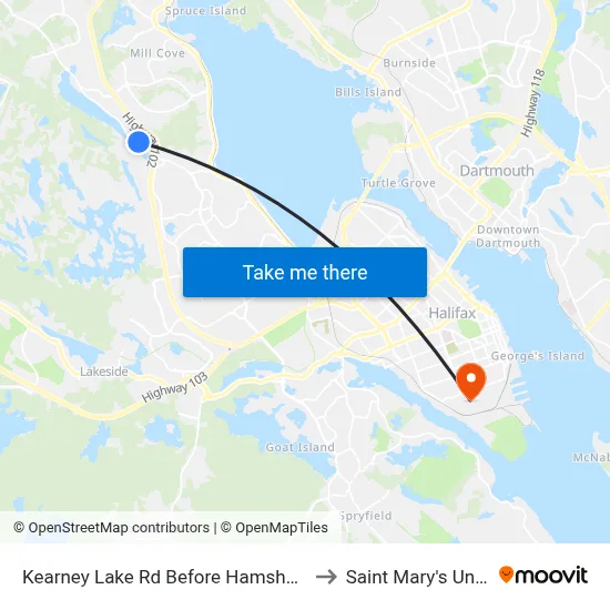 Kearney Lake Rd Before Hamshaw Dr (7030) to Saint Mary's University map