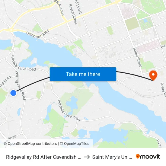 Ridgevalley Rd After Cavendish Rd (8166) to Saint Mary's University map