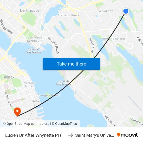 Lucien Dr After Whynette Pl (7148) to Saint Mary's University map