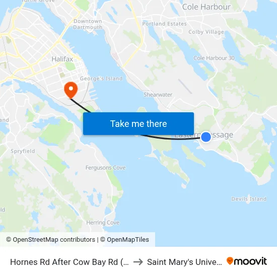 Hornes Rd After Cow Bay Rd (7147) to Saint Mary's University map