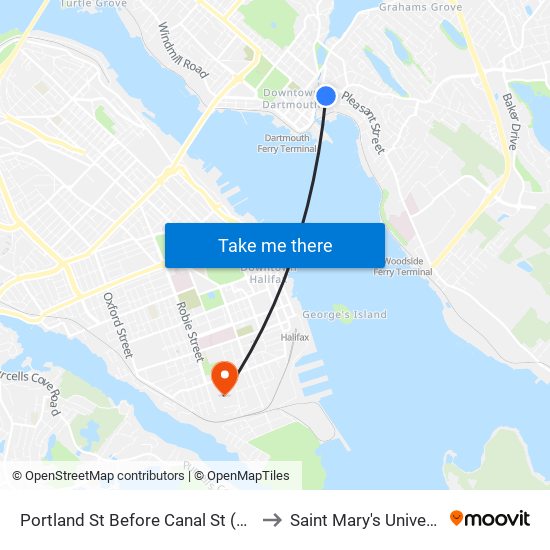 Portland St Before Canal St (8057) to Saint Mary's University map