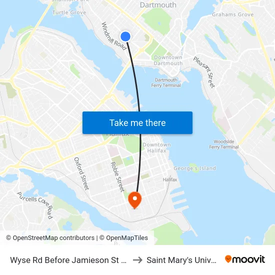 Wyse Rd Before Jamieson St (8617) to Saint Mary's University map