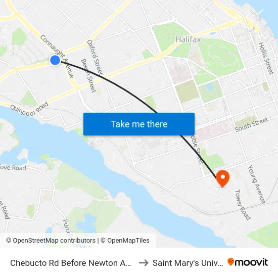 Chebucto Rd Before Newton Ave (6407) to Saint Mary's University map