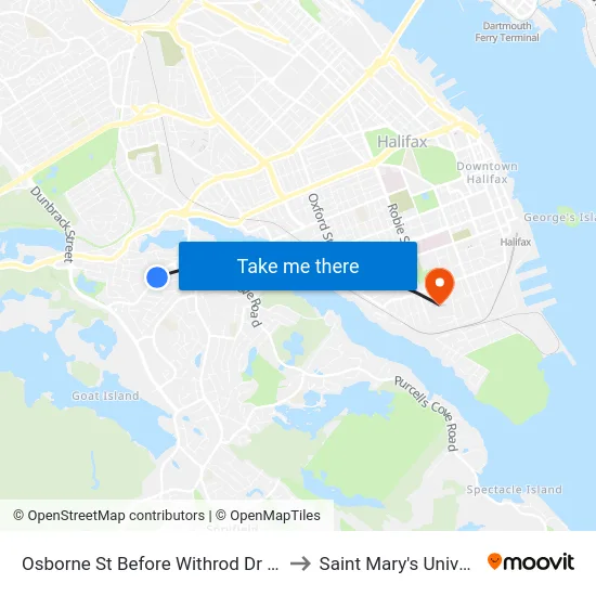 Osborne St Before Withrod Dr (7188) to Saint Mary's University map