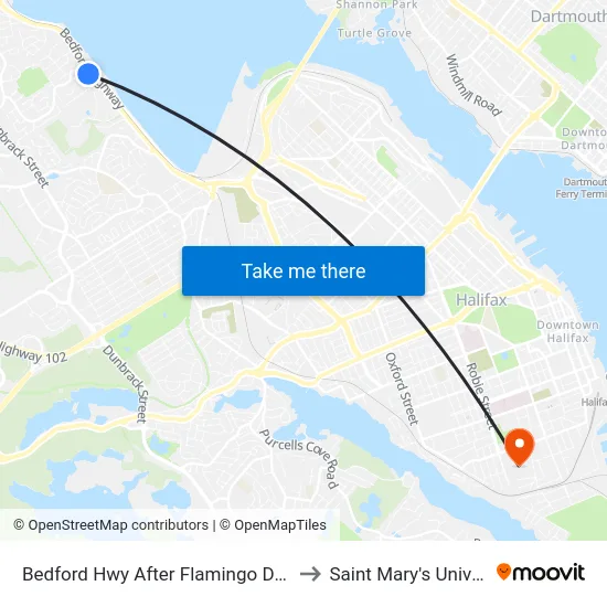 Bedford Hwy After Flamingo Dr (6251) to Saint Mary's University map