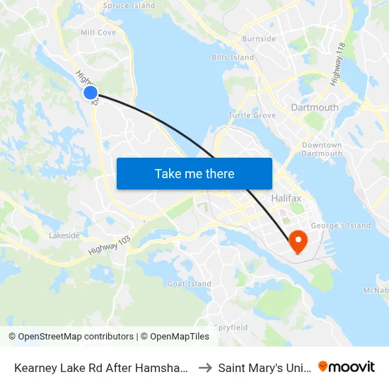 Kearney Lake Rd After Hamshaw Dr (7020) to Saint Mary's University map