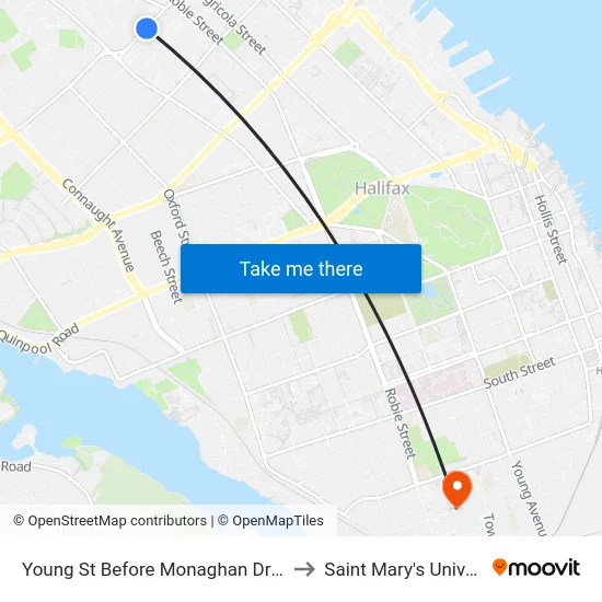 Young St Before Monaghan Dr (8633) to Saint Mary's University map
