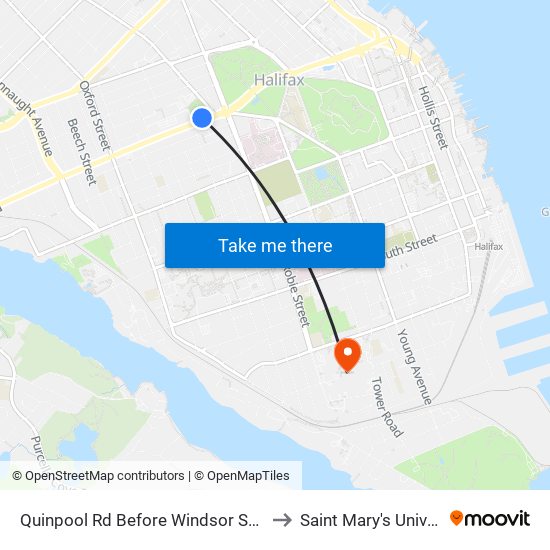Quinpool Rd Before Windsor St (8261) to Saint Mary's University map