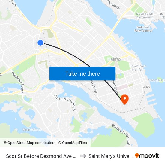 Scot St Before Desmond Ave (8262) to Saint Mary's University map