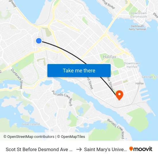 Scot St Before Desmond Ave (8262) to Saint Mary's University map