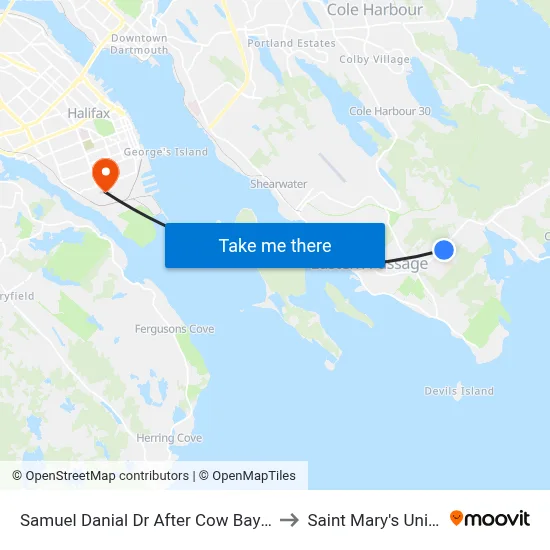 Samuel Danial Dr After Cow Bay Rd (8669) to Saint Mary's University map