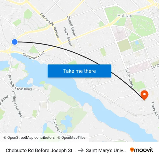 Chebucto Rd Before Joseph St (6415) to Saint Mary's University map
