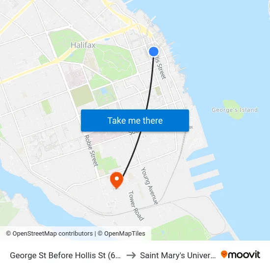 George St Before Hollis St (6733) to Saint Mary's University map