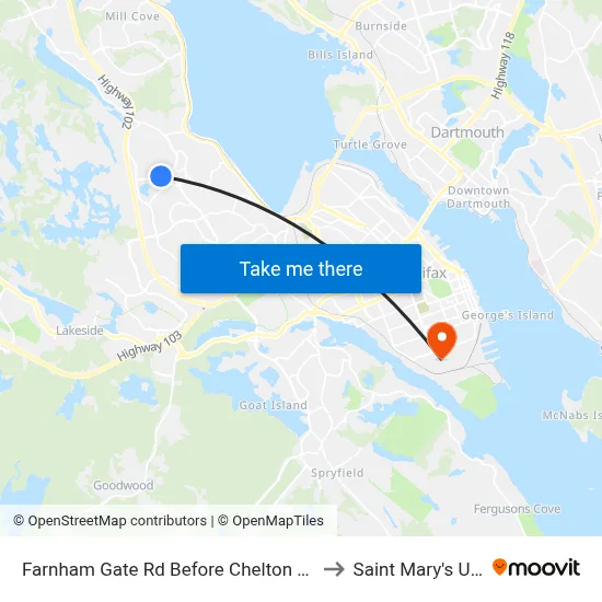 Farnham Gate Rd Before Chelton Woods Ln (6648) to Saint Mary's University map