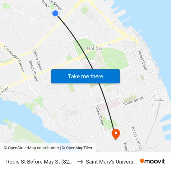 Robie St Before May St (8210) to Saint Mary's University map