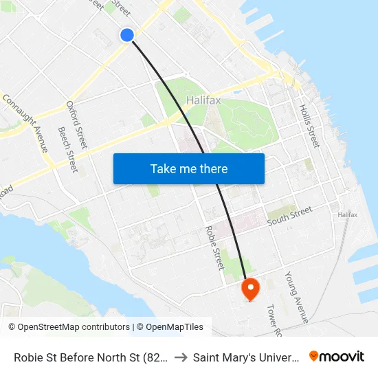Robie St Before North St (8213) to Saint Mary's University map