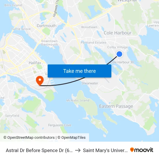 Astral Dr Before Spence Dr (6060) to Saint Mary's University map