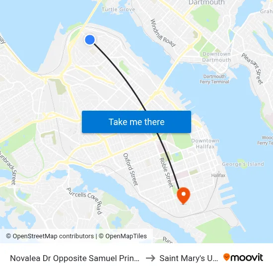 Novalea Dr Opposite Samuel Prince Manor (7378) to Saint Mary's University map