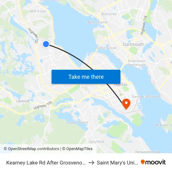 Kearney Lake Rd After Grosvenor Rd (7019) to Saint Mary's University map