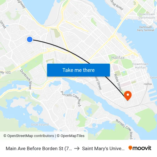 Main Ave Before Borden St (7168) to Saint Mary's University map