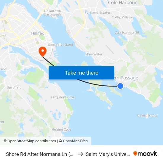 Shore Rd After Normans Ln (8276) to Saint Mary's University map