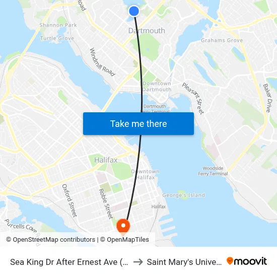 Sea King Dr After Ernest Ave (8264) to Saint Mary's University map