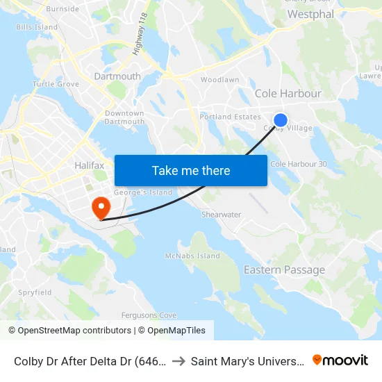 Colby Dr After Delta Dr (6466) to Saint Mary's University map