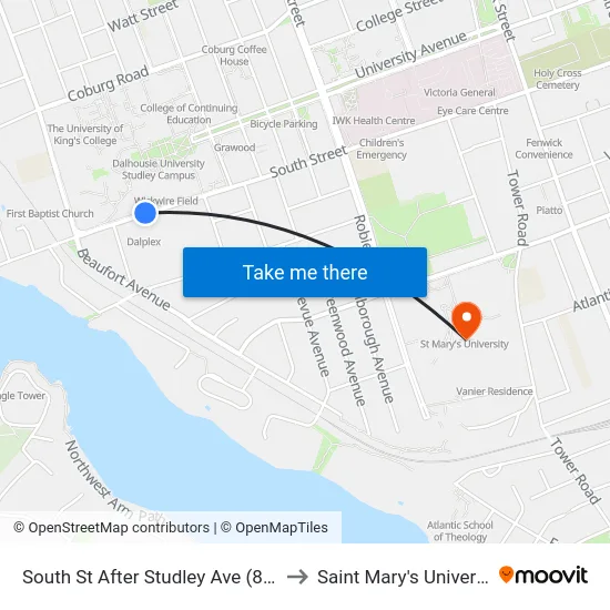 South St After Studley Ave (8304) to Saint Mary's University map