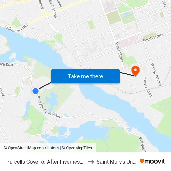 Purcells Cove Rd After Inverness Ave (8090) to Saint Mary's University map