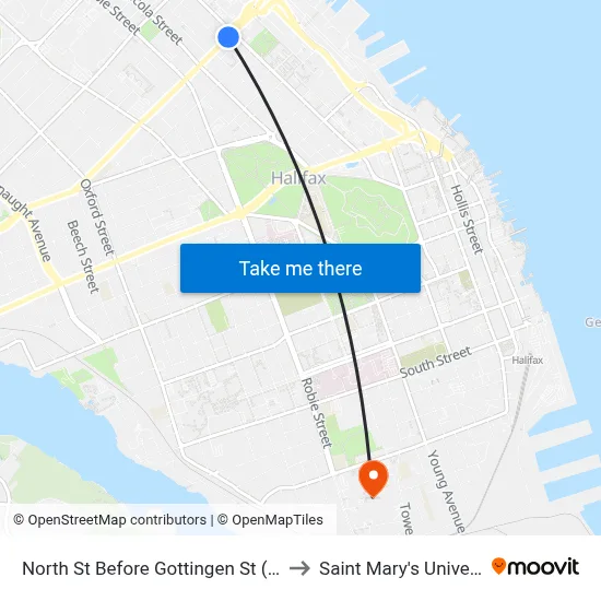 North St Before Gottingen St (7347) to Saint Mary's University map