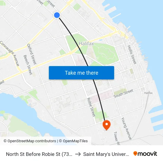 North St Before Robie St (7341) to Saint Mary's University map