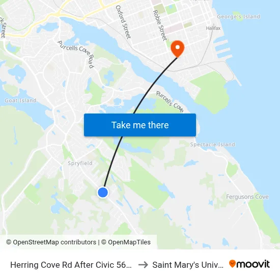 Herring Cove Rd After Civic 565 (6893) to Saint Mary's University map